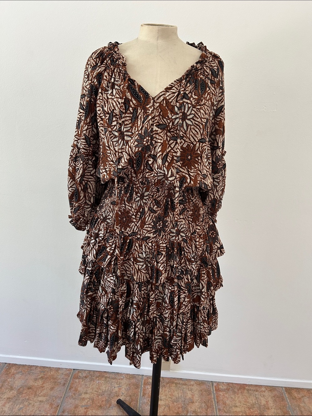 Lusana Tiered Ruffle Mini Dress